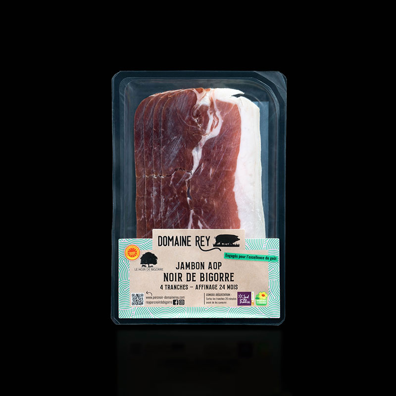 Tranches fines de Jambon AOP "Noir de Bigorre" 24 mois d'affinage 80g