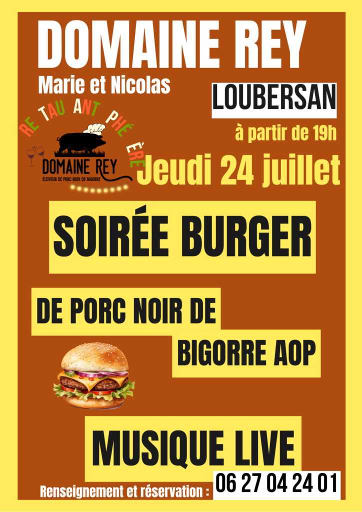 soirée Burger porc noir de bigorre